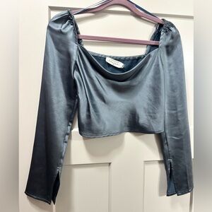 BLUE SILK TOP